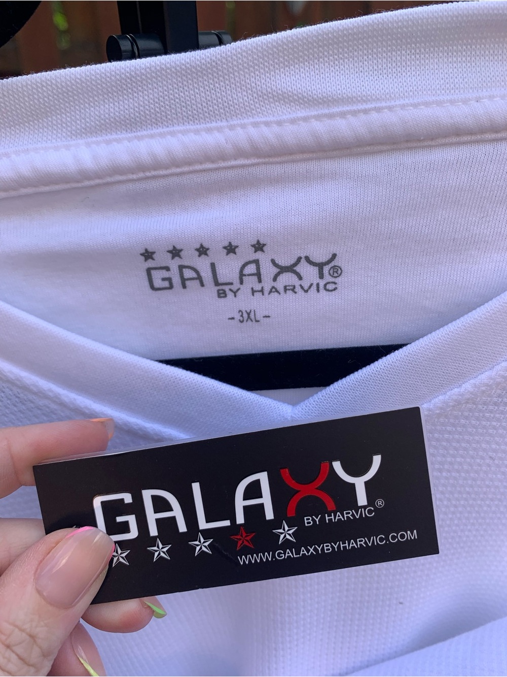 Galaxy By Harvic White Long Sleeve V-Neck Men's Shirt - Picture 3 of 7